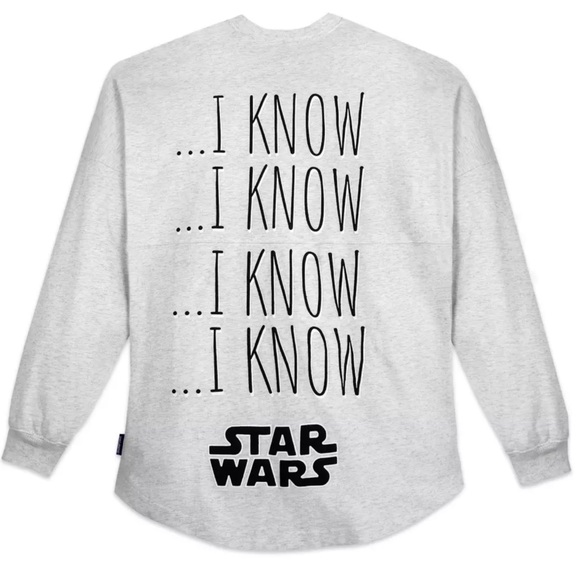 Star Wars Disney Spirit Jersey Han Solo/Princess Leia “I Know” NWT, Unisex Small - Picture 3 of 11